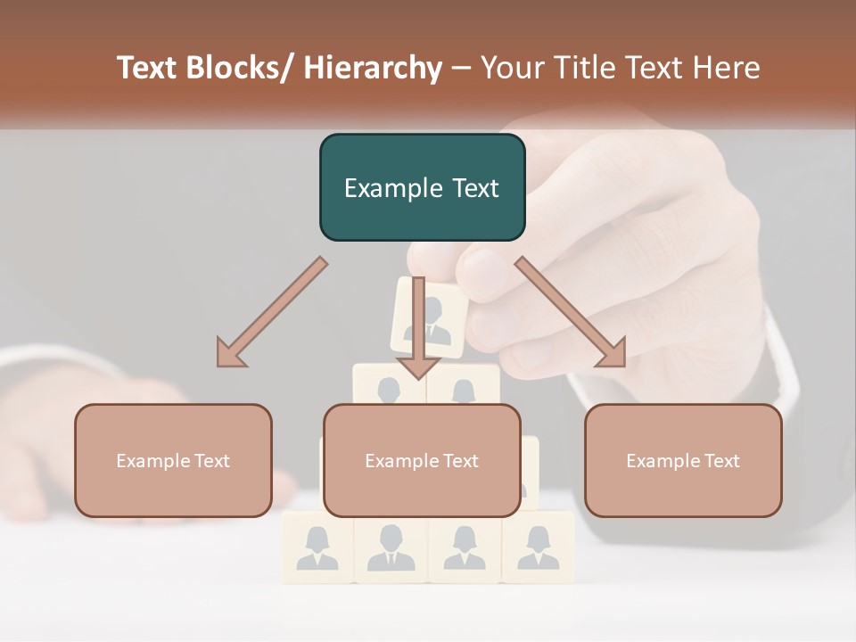 A Man In A Suit Placing Blocks On Top Of A Table PowerPoint Template