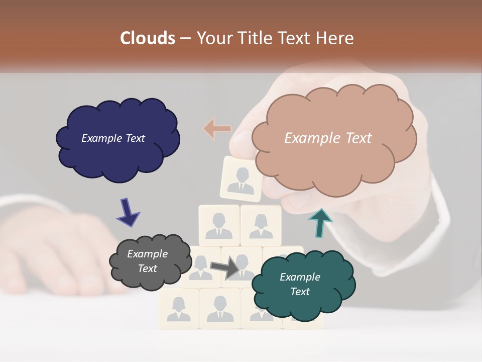 A Man In A Suit Placing Blocks On Top Of A Table PowerPoint Template