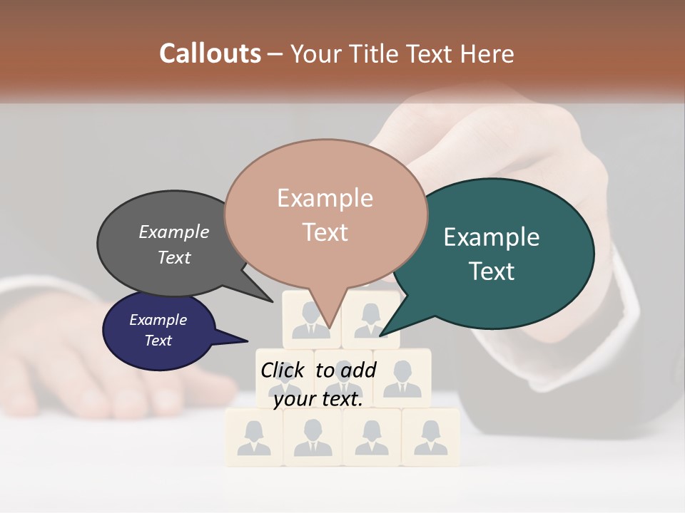 A Man In A Suit Placing Blocks On Top Of A Table PowerPoint Template