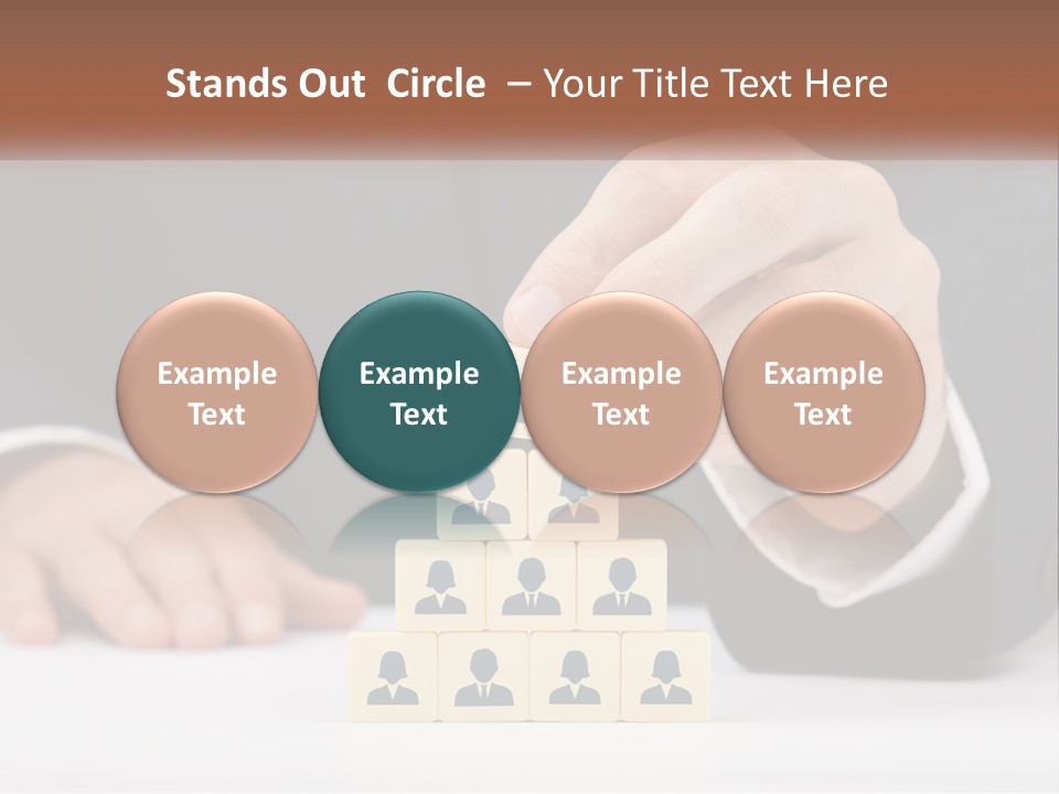 A Man In A Suit Placing Blocks On Top Of A Table PowerPoint Template