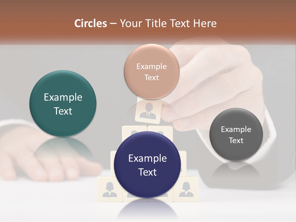 A Man In A Suit Placing Blocks On Top Of A Table PowerPoint Template