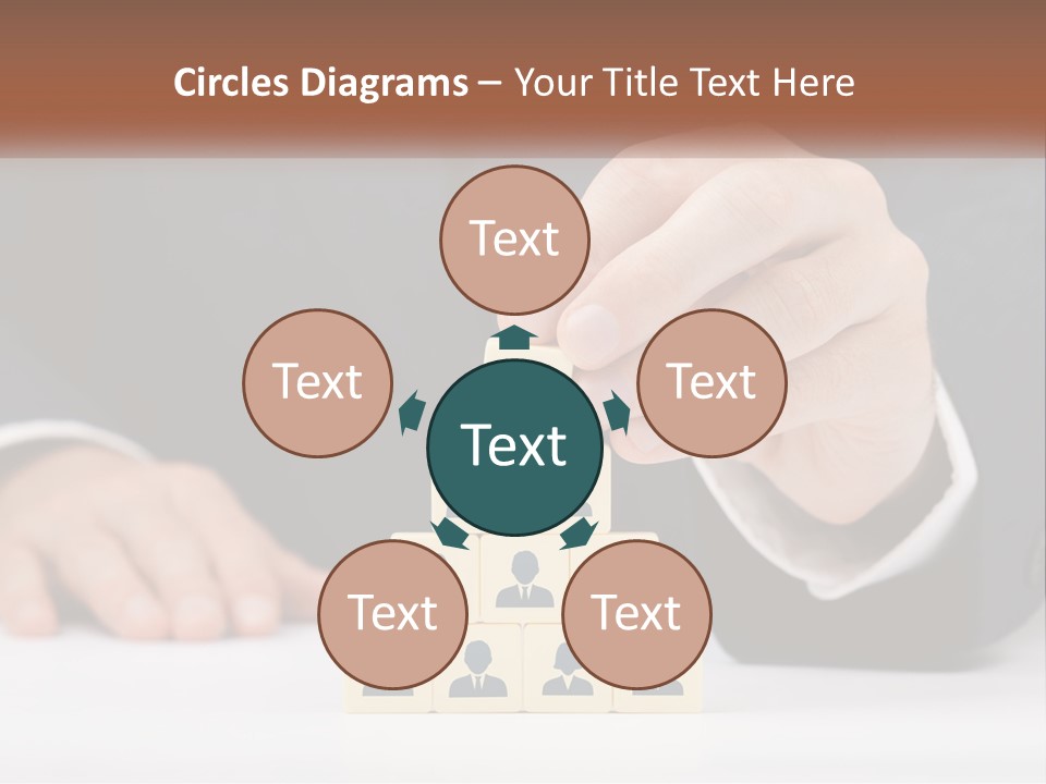 A Man In A Suit Placing Blocks On Top Of A Table PowerPoint Template