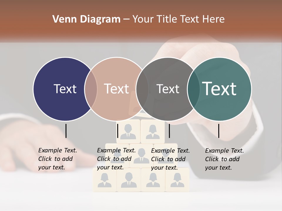 A Man In A Suit Placing Blocks On Top Of A Table PowerPoint Template