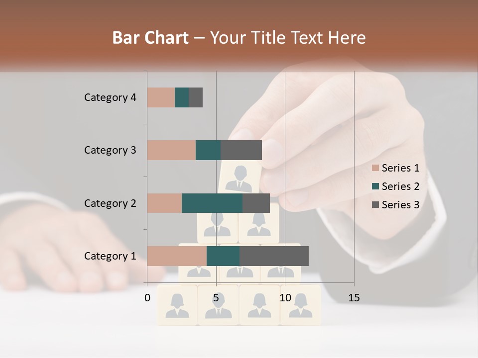 A Man In A Suit Placing Blocks On Top Of A Table PowerPoint Template