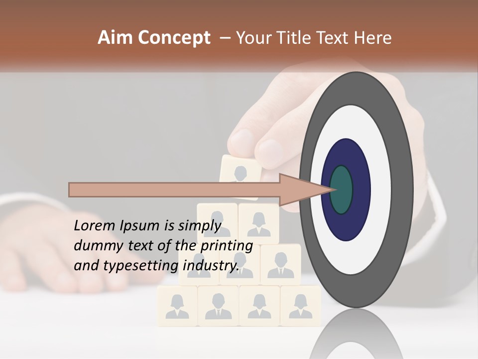 A Man In A Suit Placing Blocks On Top Of A Table PowerPoint Template