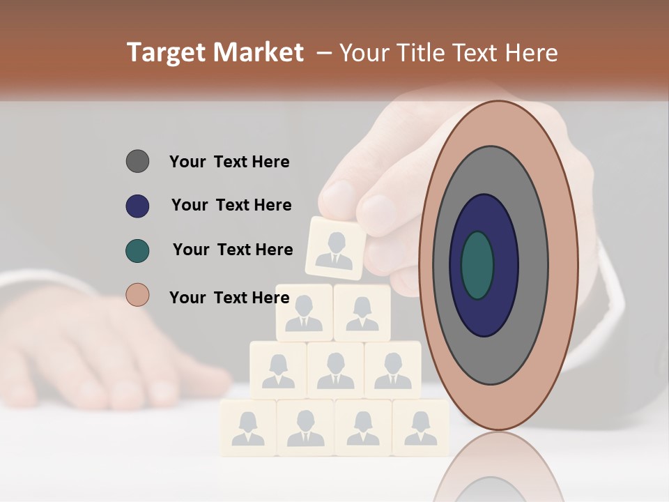 A Man In A Suit Placing Blocks On Top Of A Table PowerPoint Template