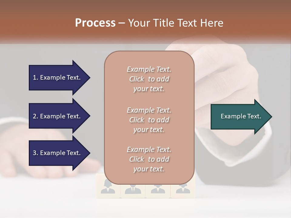A Man In A Suit Placing Blocks On Top Of A Table PowerPoint Template