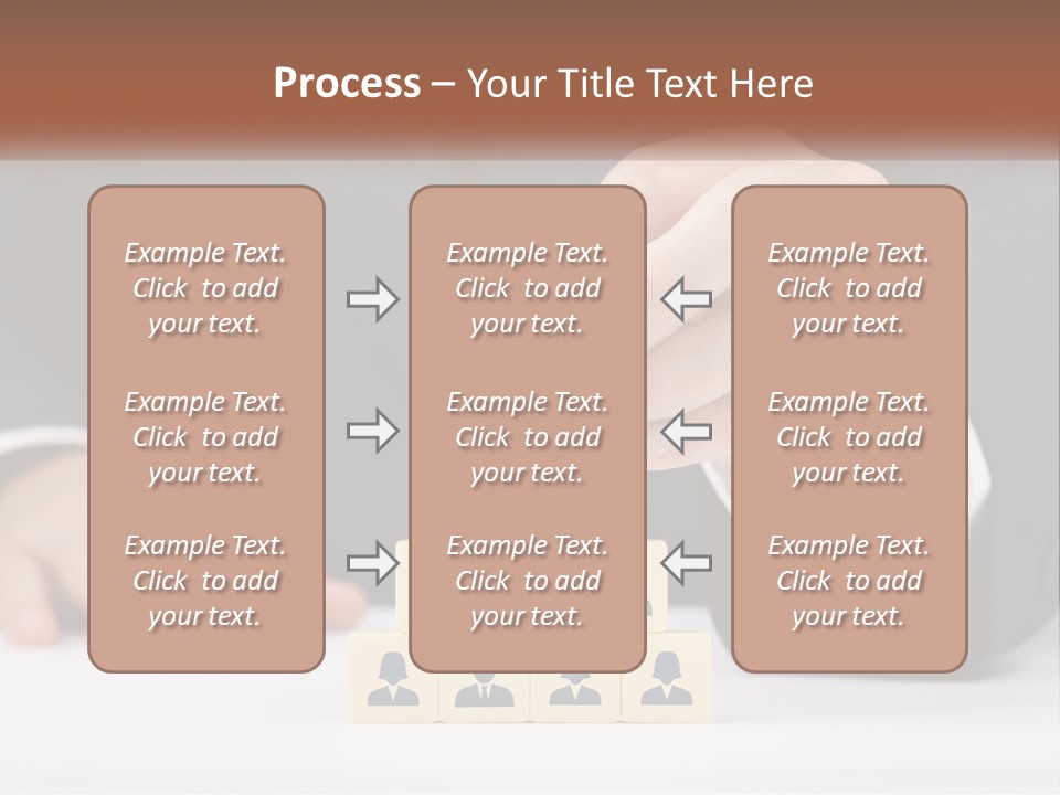 A Man In A Suit Placing Blocks On Top Of A Table PowerPoint Template
