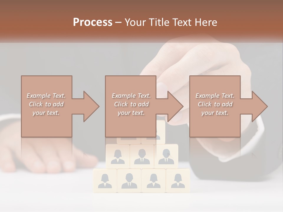 A Man In A Suit Placing Blocks On Top Of A Table PowerPoint Template