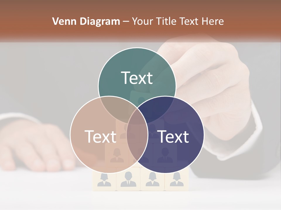 A Man In A Suit Placing Blocks On Top Of A Table PowerPoint Template