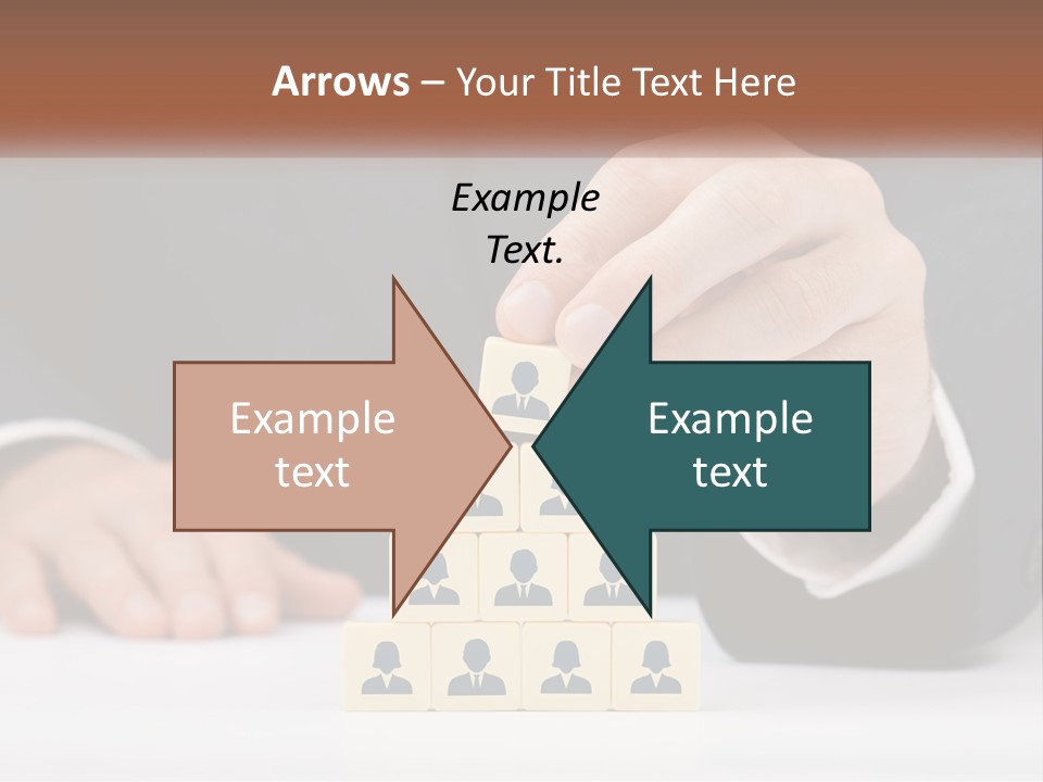A Man In A Suit Placing Blocks On Top Of A Table PowerPoint Template