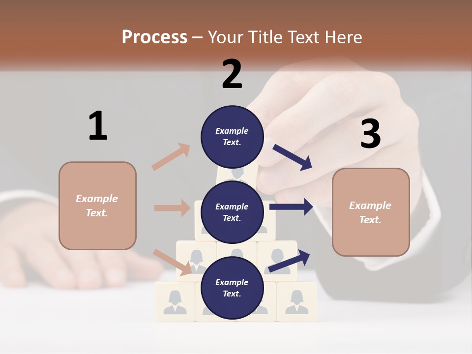 A Man In A Suit Placing Blocks On Top Of A Table PowerPoint Template