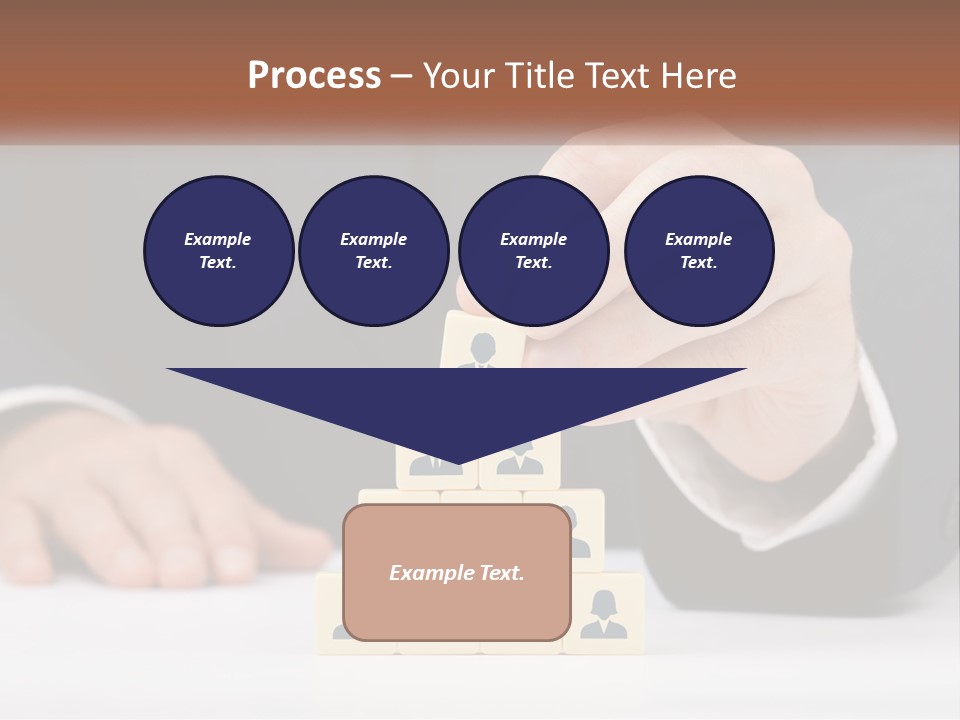 A Man In A Suit Placing Blocks On Top Of A Table PowerPoint Template
