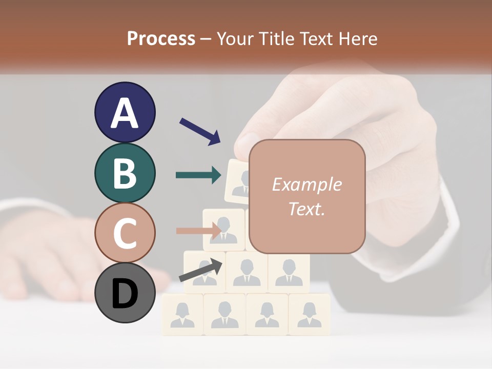 A Man In A Suit Placing Blocks On Top Of A Table PowerPoint Template