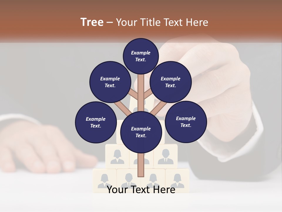 A Man In A Suit Placing Blocks On Top Of A Table PowerPoint Template