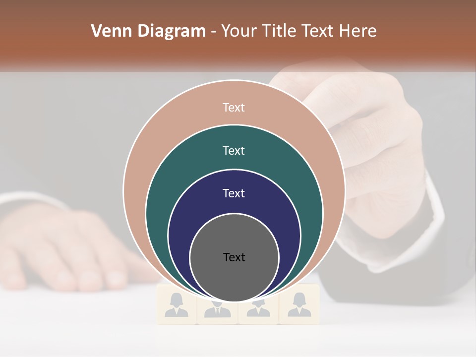 A Man In A Suit Placing Blocks On Top Of A Table PowerPoint Template