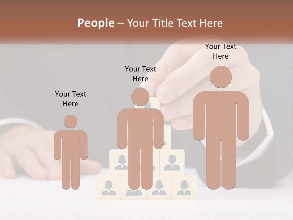 A Man In A Suit Placing Blocks On Top Of A Table PowerPoint Template