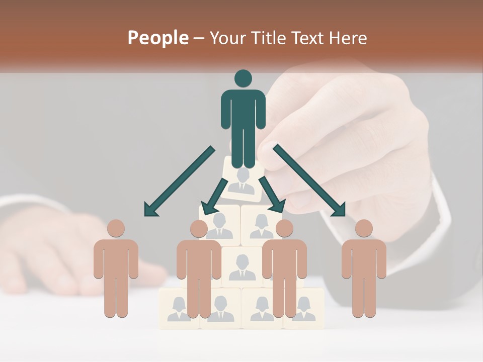 A Man In A Suit Placing Blocks On Top Of A Table PowerPoint Template