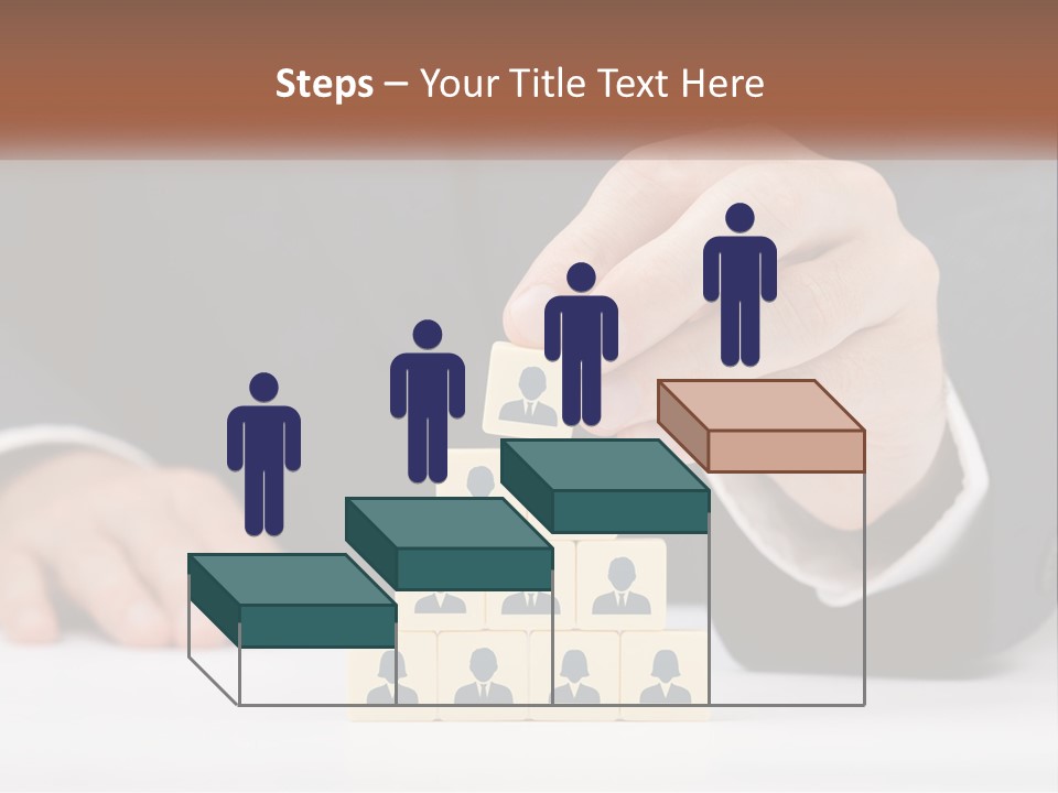 A Man In A Suit Placing Blocks On Top Of A Table PowerPoint Template