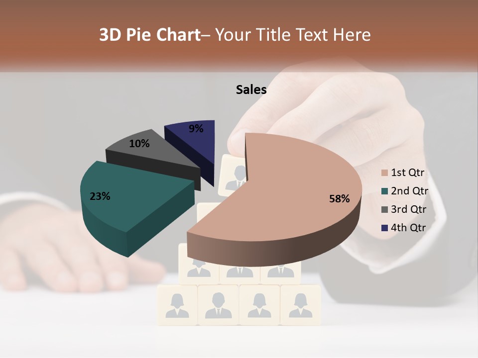 A Man In A Suit Placing Blocks On Top Of A Table PowerPoint Template