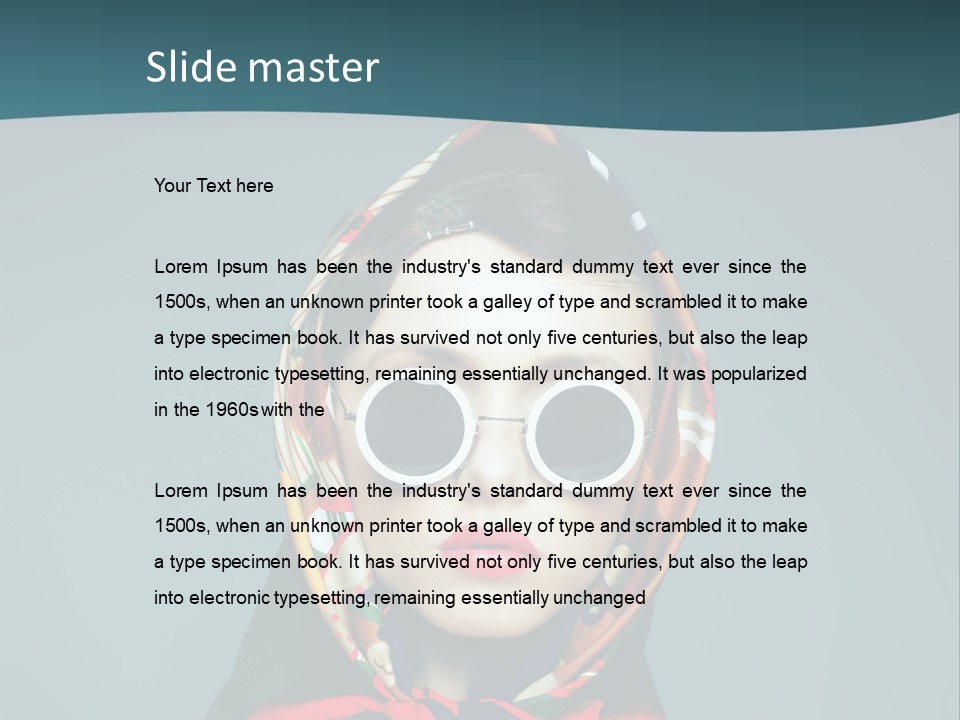 A Woman With Sunglasses And A Scarf On Her Head PowerPoint Template