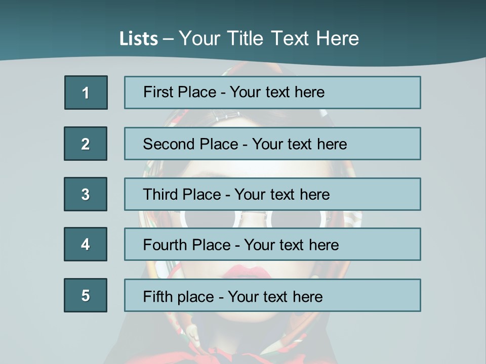 A Woman With Sunglasses And A Scarf On Her Head PowerPoint Template