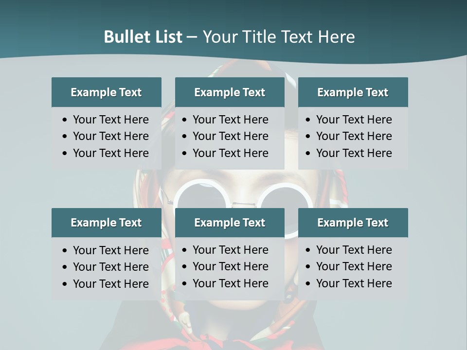 A Woman With Sunglasses And A Scarf On Her Head PowerPoint Template