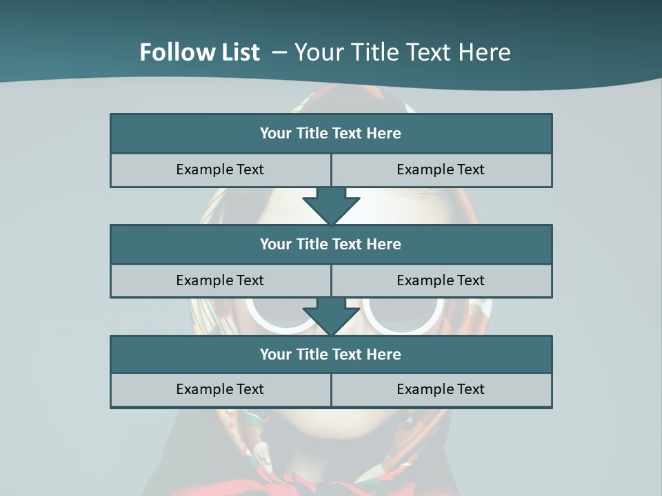 A Woman With Sunglasses And A Scarf On Her Head PowerPoint Template