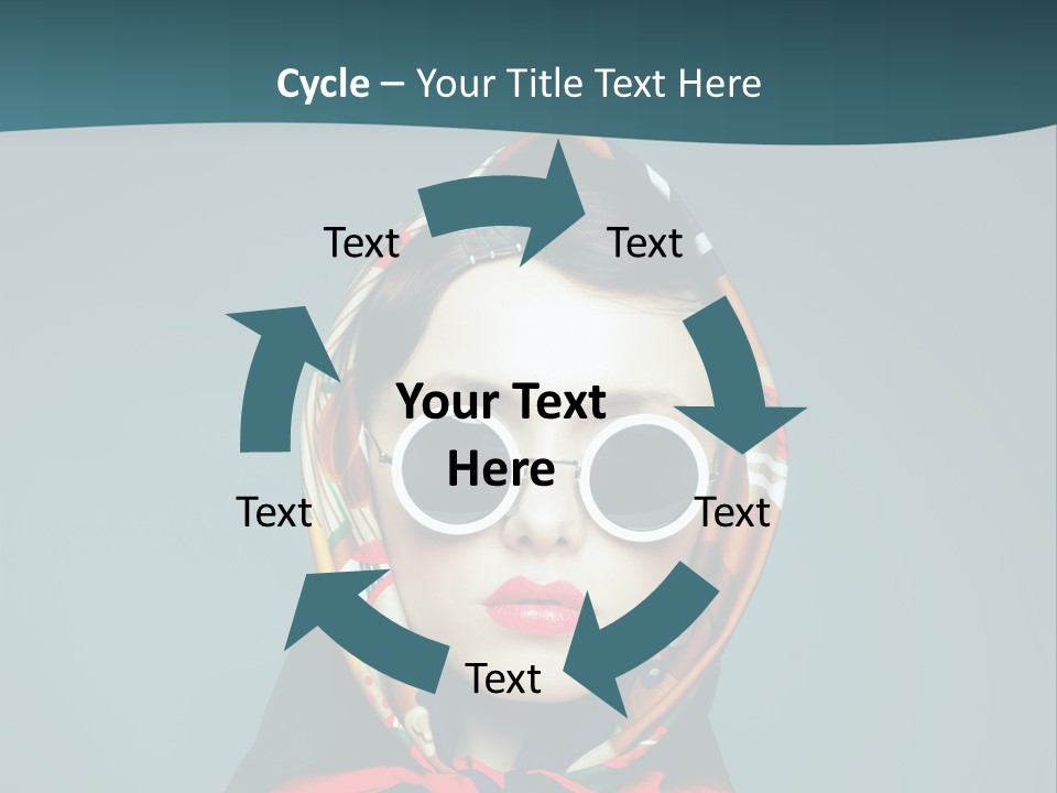 A Woman With Sunglasses And A Scarf On Her Head PowerPoint Template