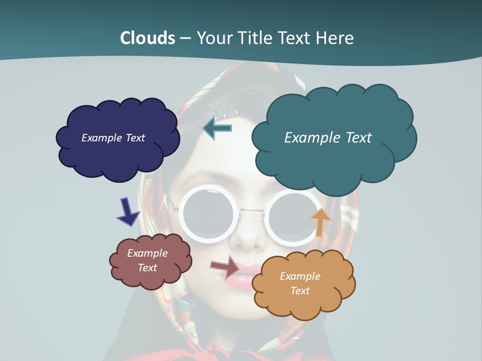 A Woman With Sunglasses And A Scarf On Her Head PowerPoint Template