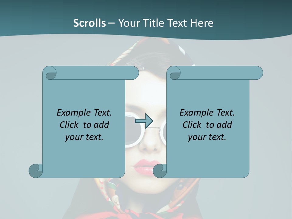 A Woman With Sunglasses And A Scarf On Her Head PowerPoint Template