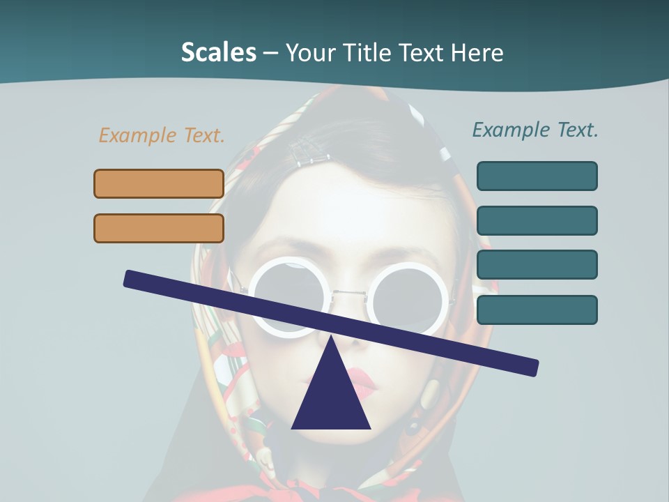 A Woman With Sunglasses And A Scarf On Her Head PowerPoint Template