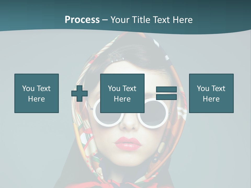 A Woman With Sunglasses And A Scarf On Her Head PowerPoint Template