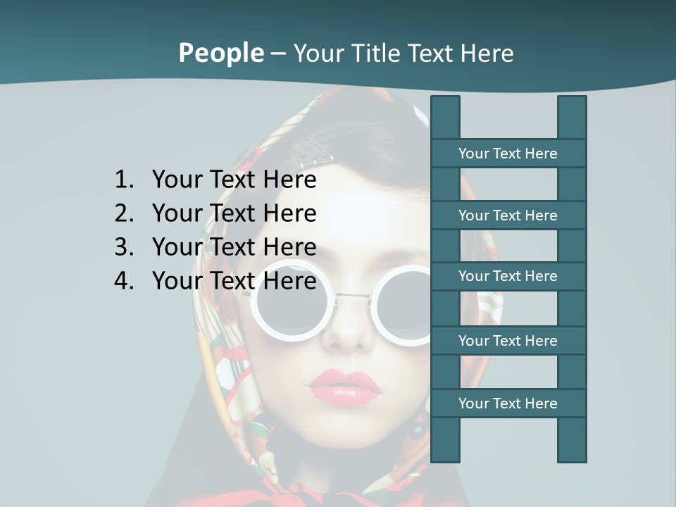 A Woman With Sunglasses And A Scarf On Her Head PowerPoint Template