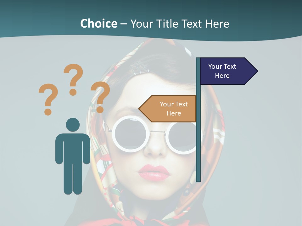 A Woman With Sunglasses And A Scarf On Her Head PowerPoint Template