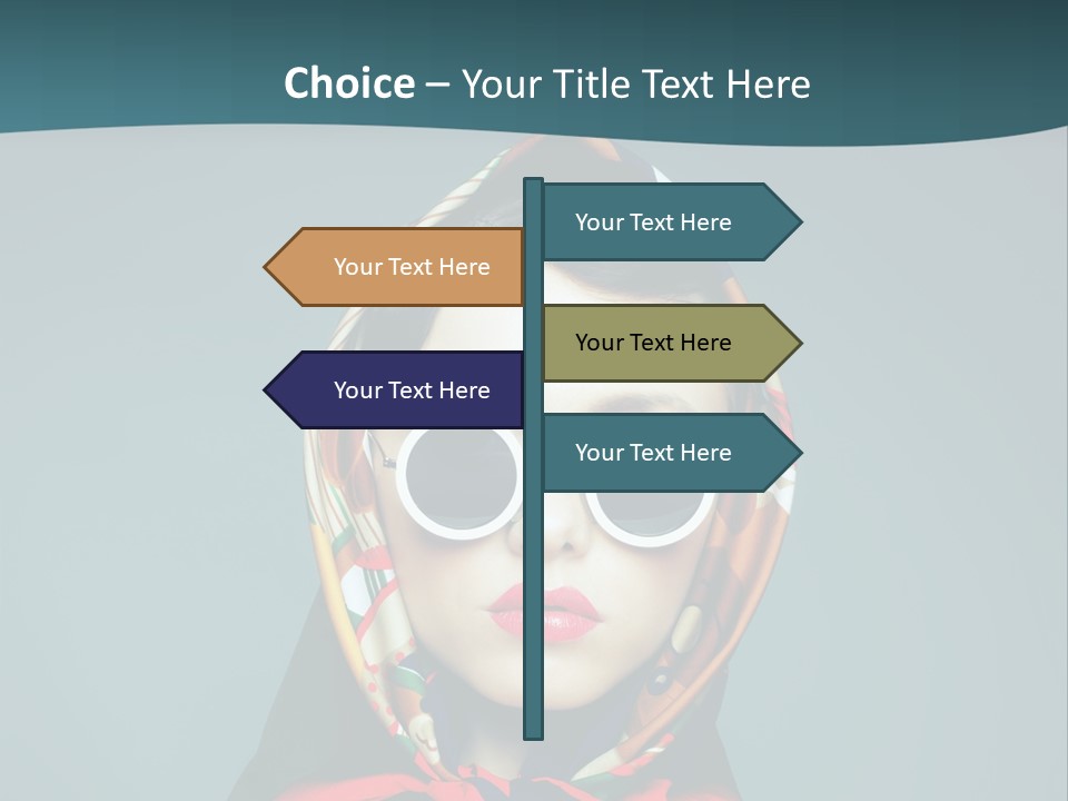 A Woman With Sunglasses And A Scarf On Her Head PowerPoint Template