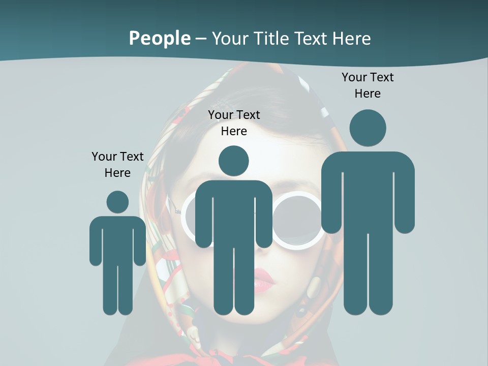 A Woman With Sunglasses And A Scarf On Her Head PowerPoint Template