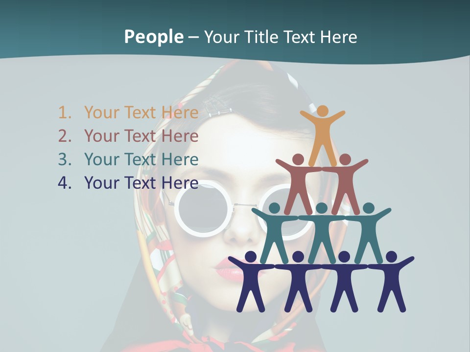 A Woman With Sunglasses And A Scarf On Her Head PowerPoint Template