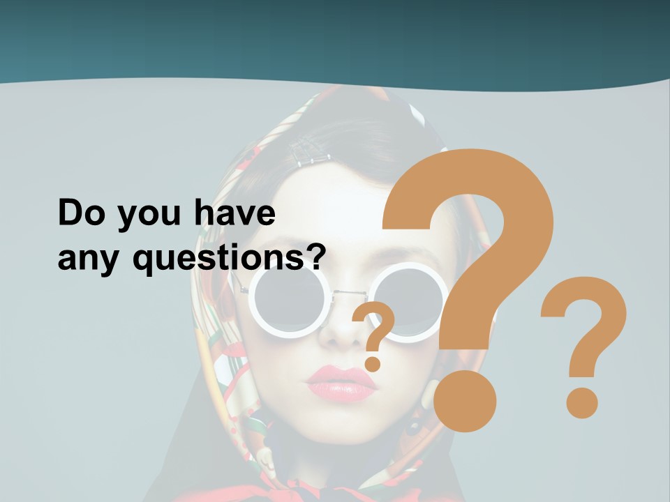 A Woman With Sunglasses And A Scarf On Her Head PowerPoint Template