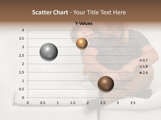 A Man And A Woman Sitting On A White Couch PowerPoint Template