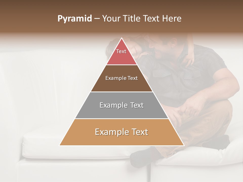 A Man And A Woman Sitting On A White Couch PowerPoint Template