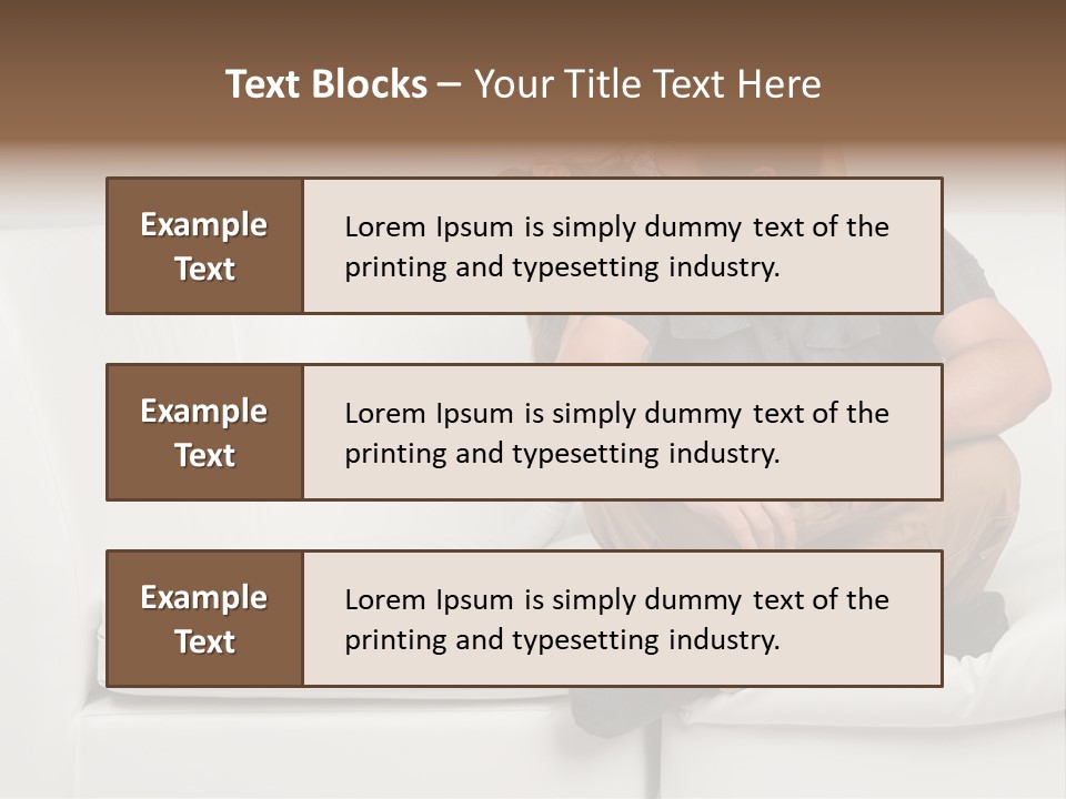 A Man And A Woman Sitting On A White Couch PowerPoint Template