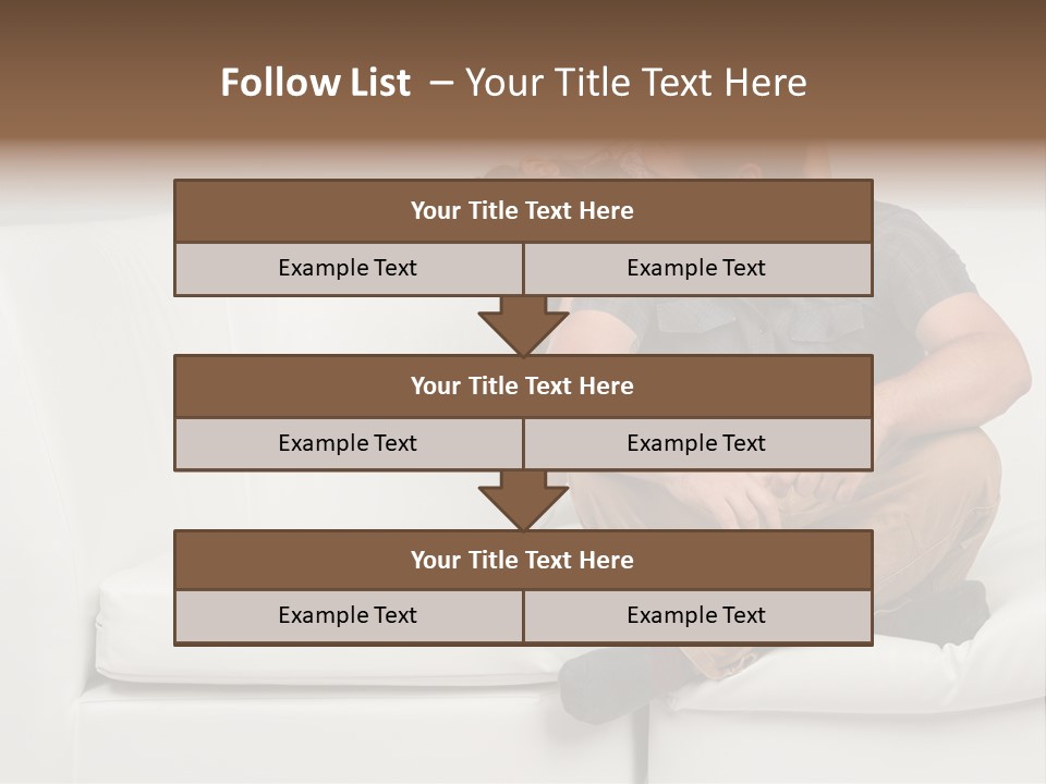 A Man And A Woman Sitting On A White Couch PowerPoint Template