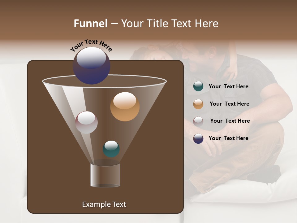 A Man And A Woman Sitting On A White Couch PowerPoint Template