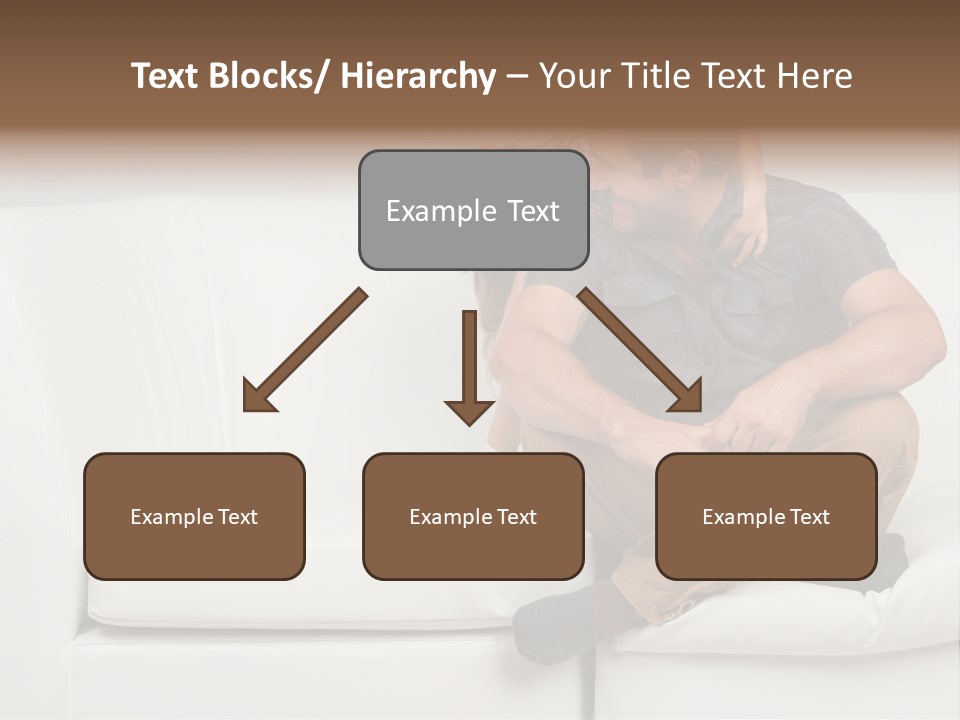 A Man And A Woman Sitting On A White Couch PowerPoint Template