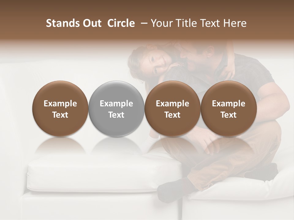 A Man And A Woman Sitting On A White Couch PowerPoint Template