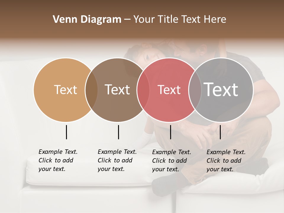 A Man And A Woman Sitting On A White Couch PowerPoint Template