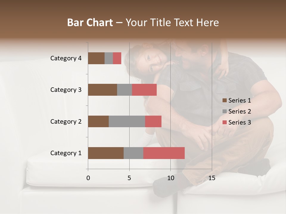 A Man And A Woman Sitting On A White Couch PowerPoint Template