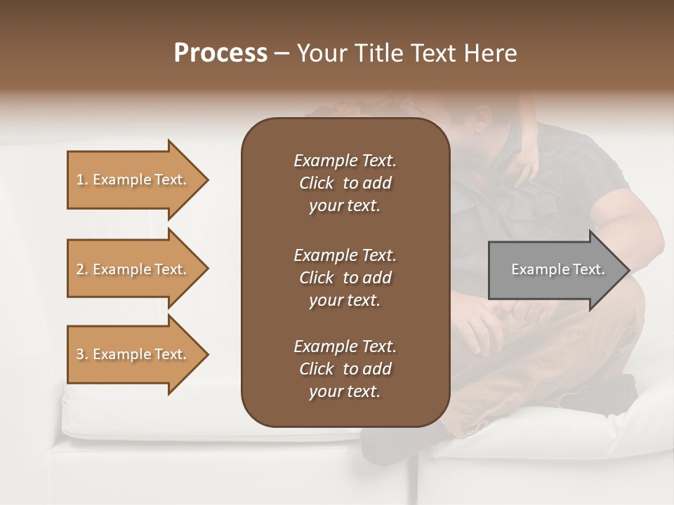 A Man And A Woman Sitting On A White Couch PowerPoint Template