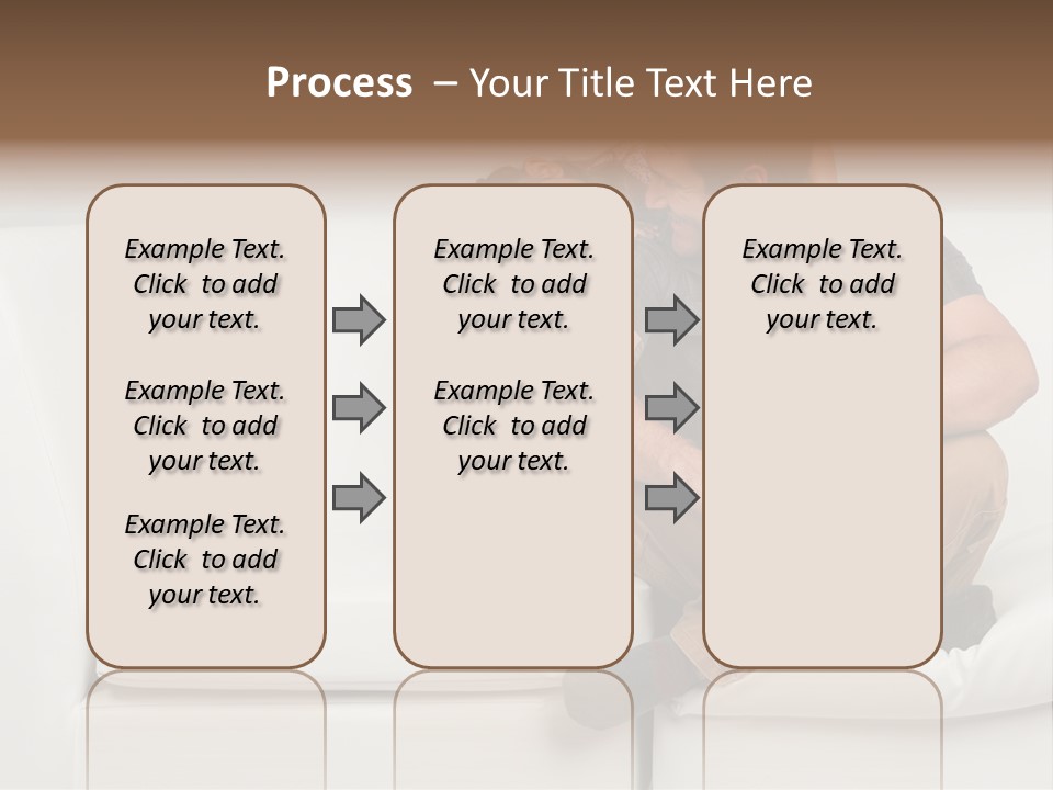 A Man And A Woman Sitting On A White Couch PowerPoint Template